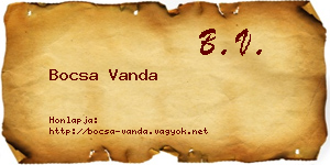 Bocsa Vanda névjegykártya